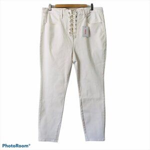 Good American Good Waist Crop Lace Up Jeans